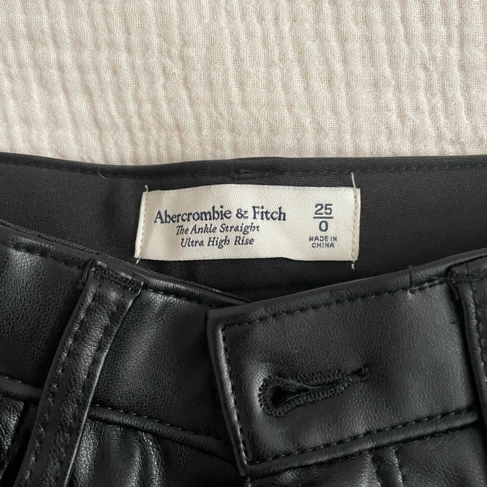 Abercrombie Vegan Leather Ankle Straight Pants